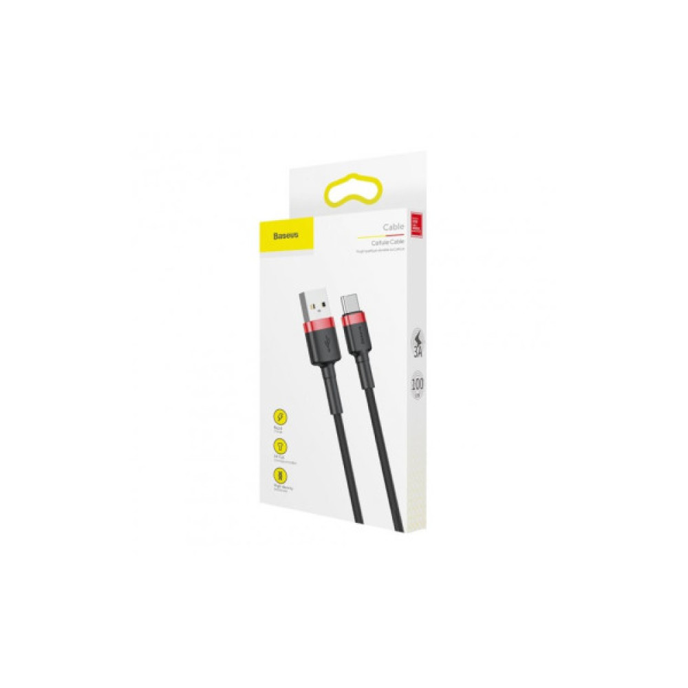Дата кабель USB 2.0 AM to USB-C 2.0m 2A red-black Baseus (CATKLF-C91)