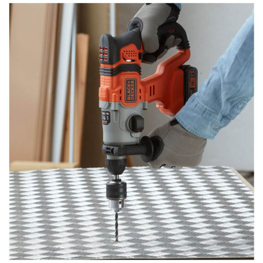Перфоратор Black&Decker SDS-Plus,18 В, 1.2 Дж, 3 режими, 2.6 кг (без АКБ та ЗУ) (BCD900B)