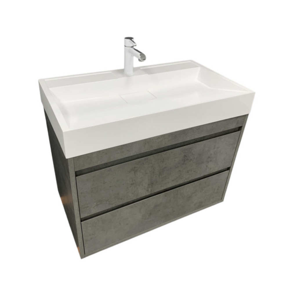 Раковина, умивальник Adamant VISION, штучний камінь, прямокут., з отвором для змішувача, без переливу, 1000х455х110мм, накладний, білий