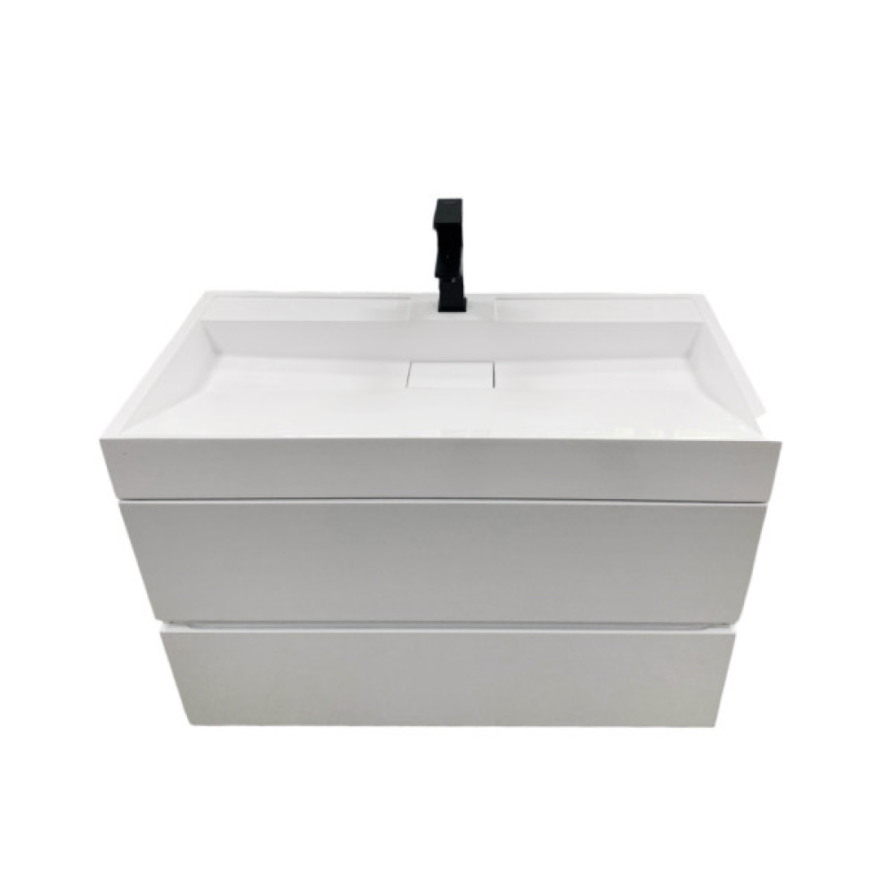 Раковина, умивальник Adamant VISION, штучний камінь, прямокут., з отвором для змішувача, без переливу, 1000х455х110мм, накладний, білий