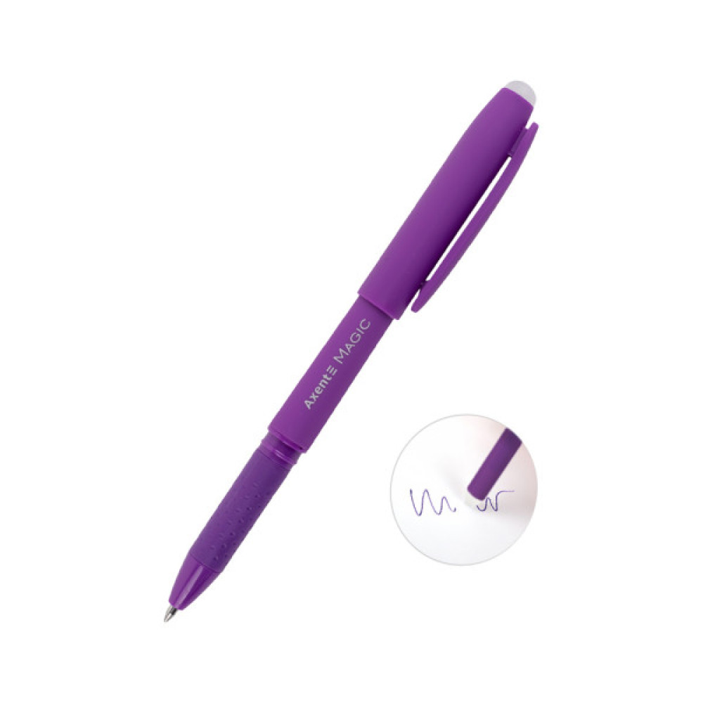 Ручка гелева Axent "пиши-стирай" Magic, фіолетова (AG1123-11-A)