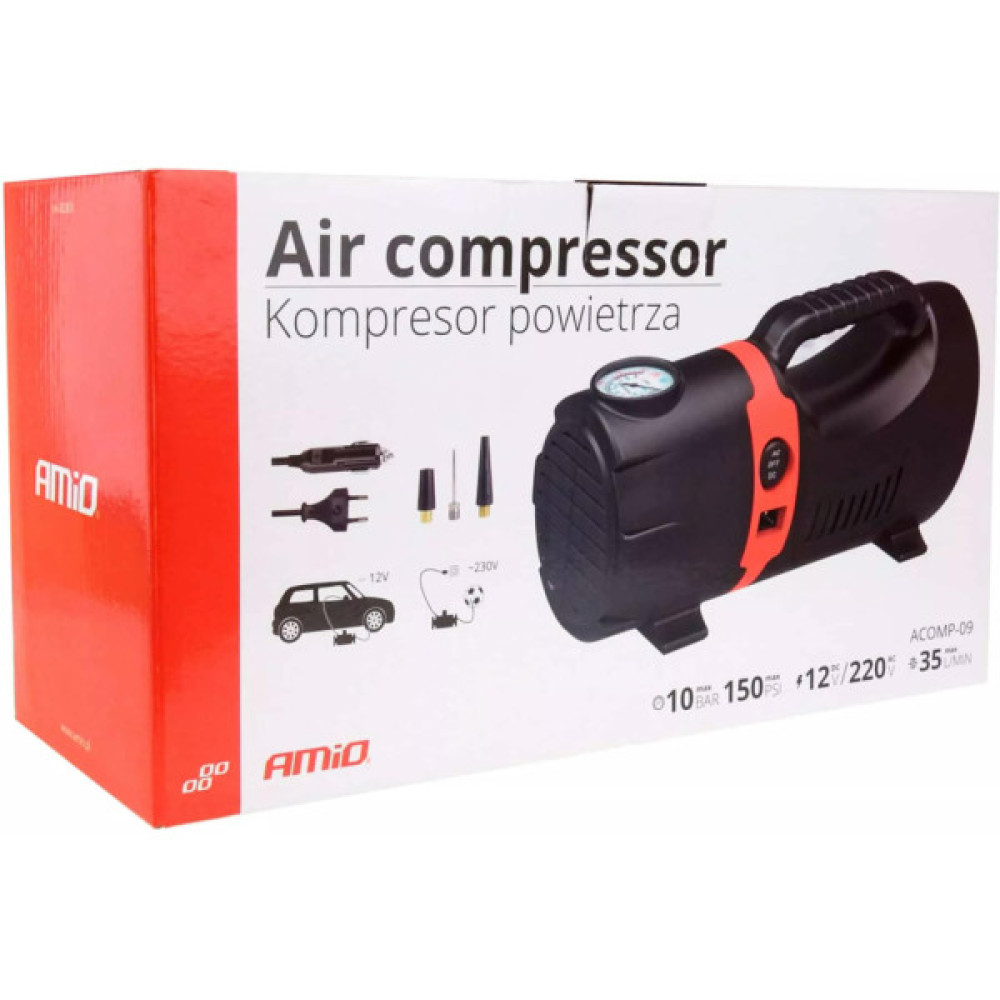 Автомобільний компресор AMiO 12V/230V (02383)