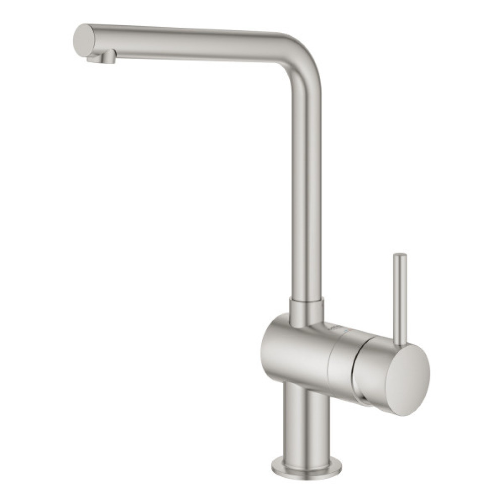 Змішувач для кухні Grohe Vento, довж.виливу - 210мм, поворотний, 1важіль, супер сталь