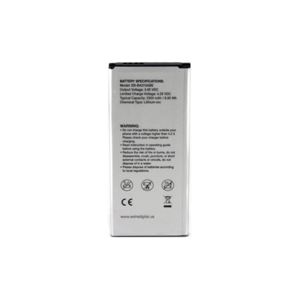 Акумуляторна батарея Extradigital Samsung Galaxy A3 2016 Duos (EB-BA110ABE) 2300 mAh (BMS6423)