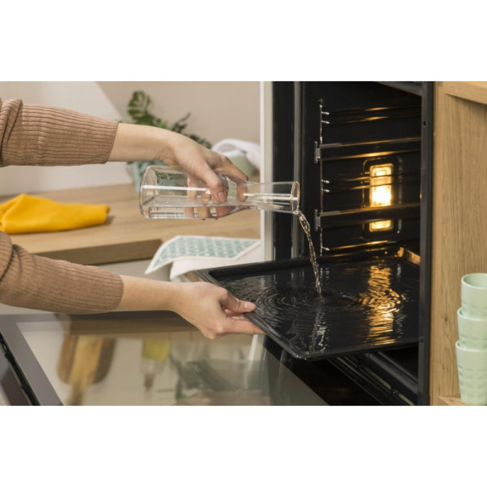 Духова шафа Gorenje електрична, 77л, A+, дисплей, покрокове випікання, чорний