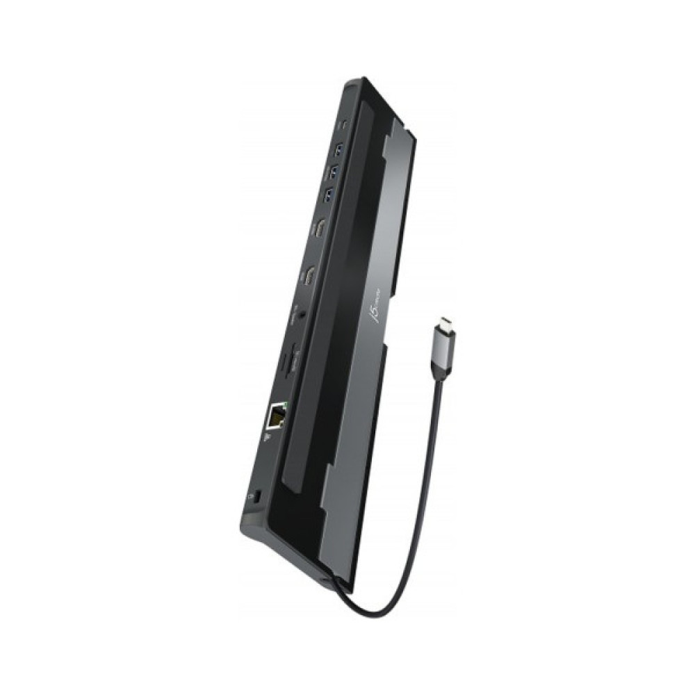 Порт-реплікатор J5create Dock-Station USB-C 10-in-1 (HDMI/PD/USB-A/USB-C/LAN/картридер/audio) (JCD542-N)