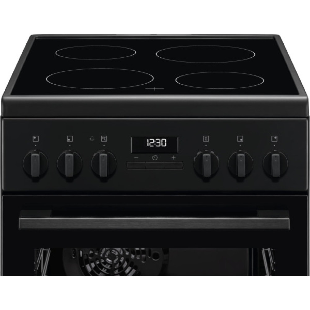 Плита Electrolux електрична склокерамічна, 57л, 50x60см, дисплей, конвекція, чорний матовий