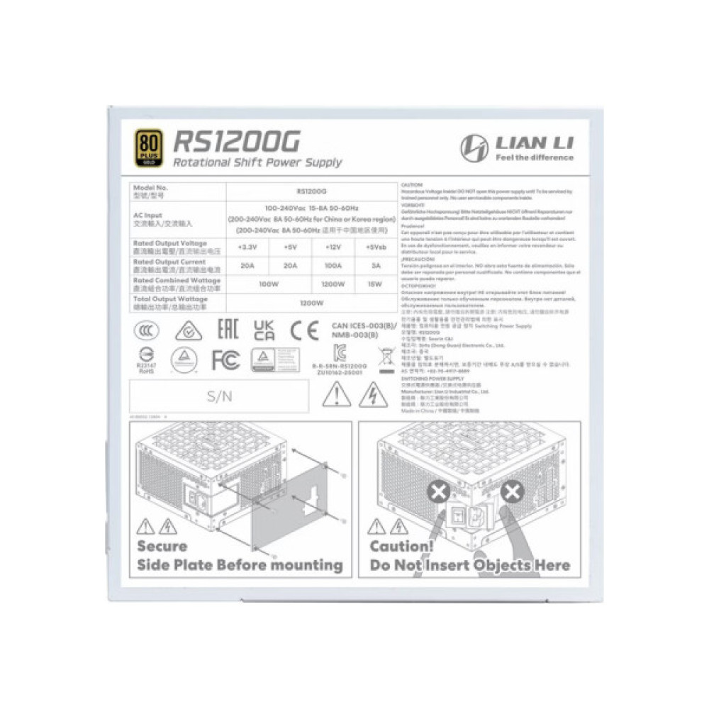 Блок живлення Lian Li 1200W RS Gold (G9P.RS1200G.WH00.EU)