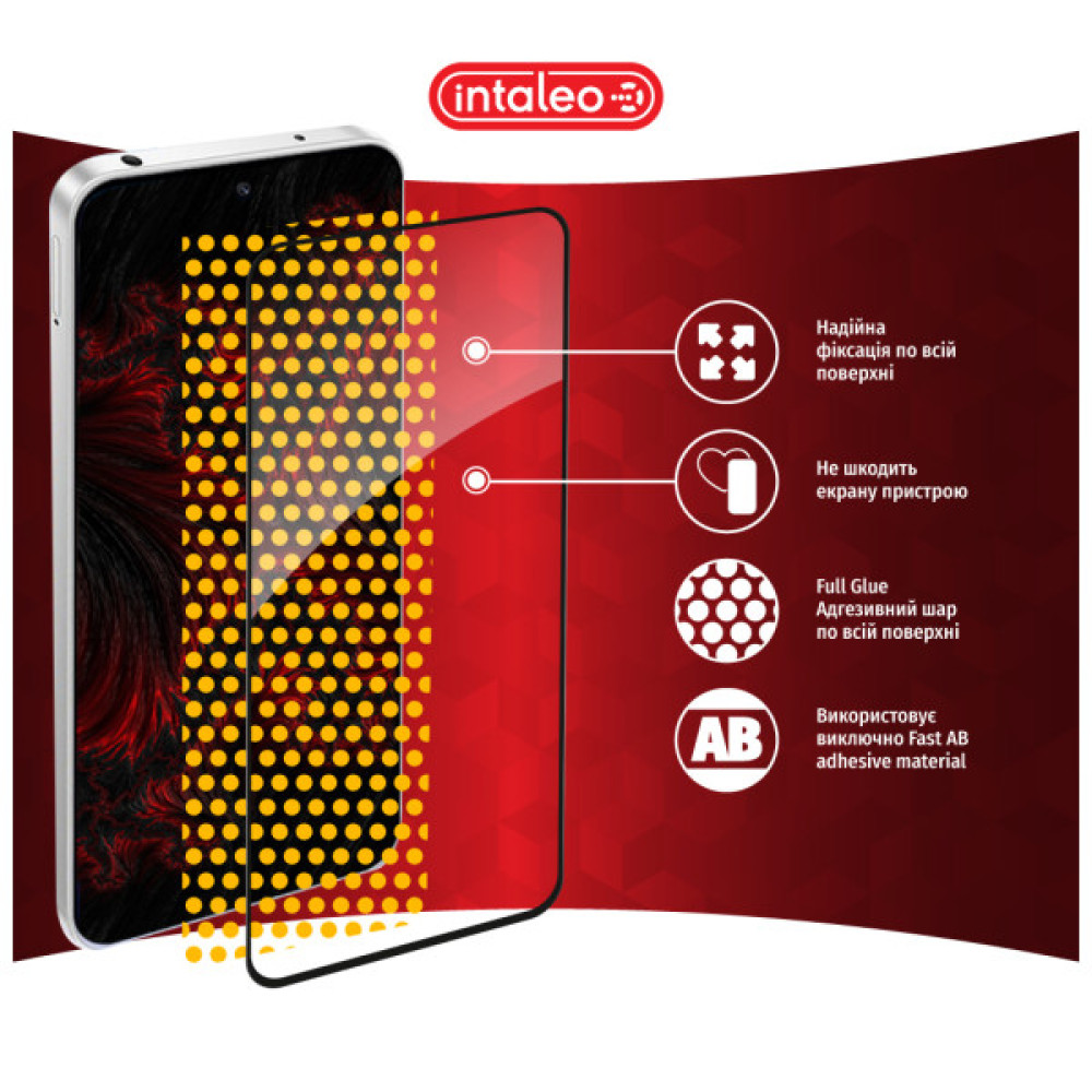 Скло захисне Intaleo Full Glue Xiaomi Redmi Note 12R Black (1283126589805)