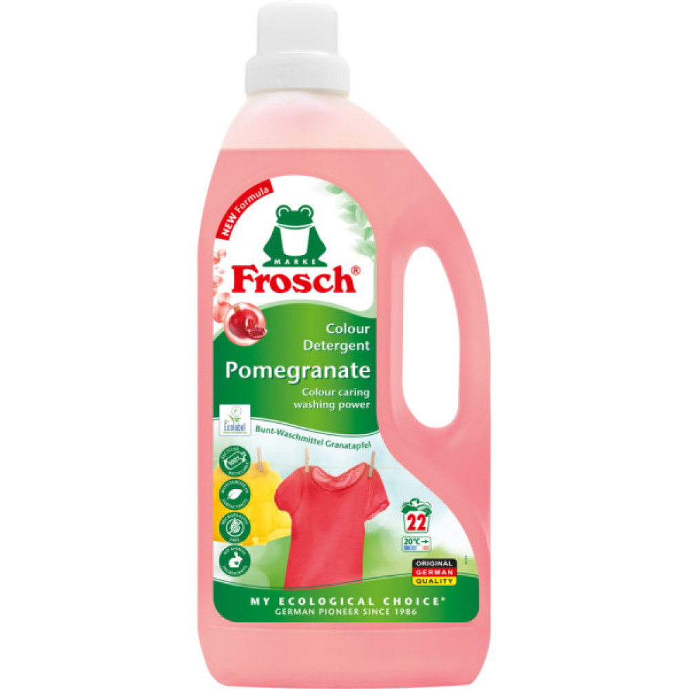 Гель для прання Frosch Гранат Для кольорової білизни 1.5 л (4009175941190/4009175963475)