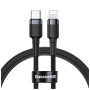Дата кабель USB-C to Lightning 1.0m 18W 2.1A Cafule Black-Grey Baseus (CATLKLF-G1) Дата кабель USB-C to Lightning 1.0m 18W 2.1A Cafule Black-Grey Baseus (CATLKLF-G1)