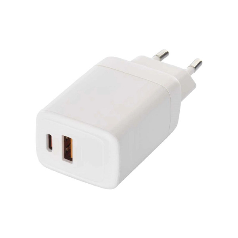 Зарядний пристрій EMOS V04G45 1xUSB-A + 1xUSB-C PD20W GaN (V04G45)