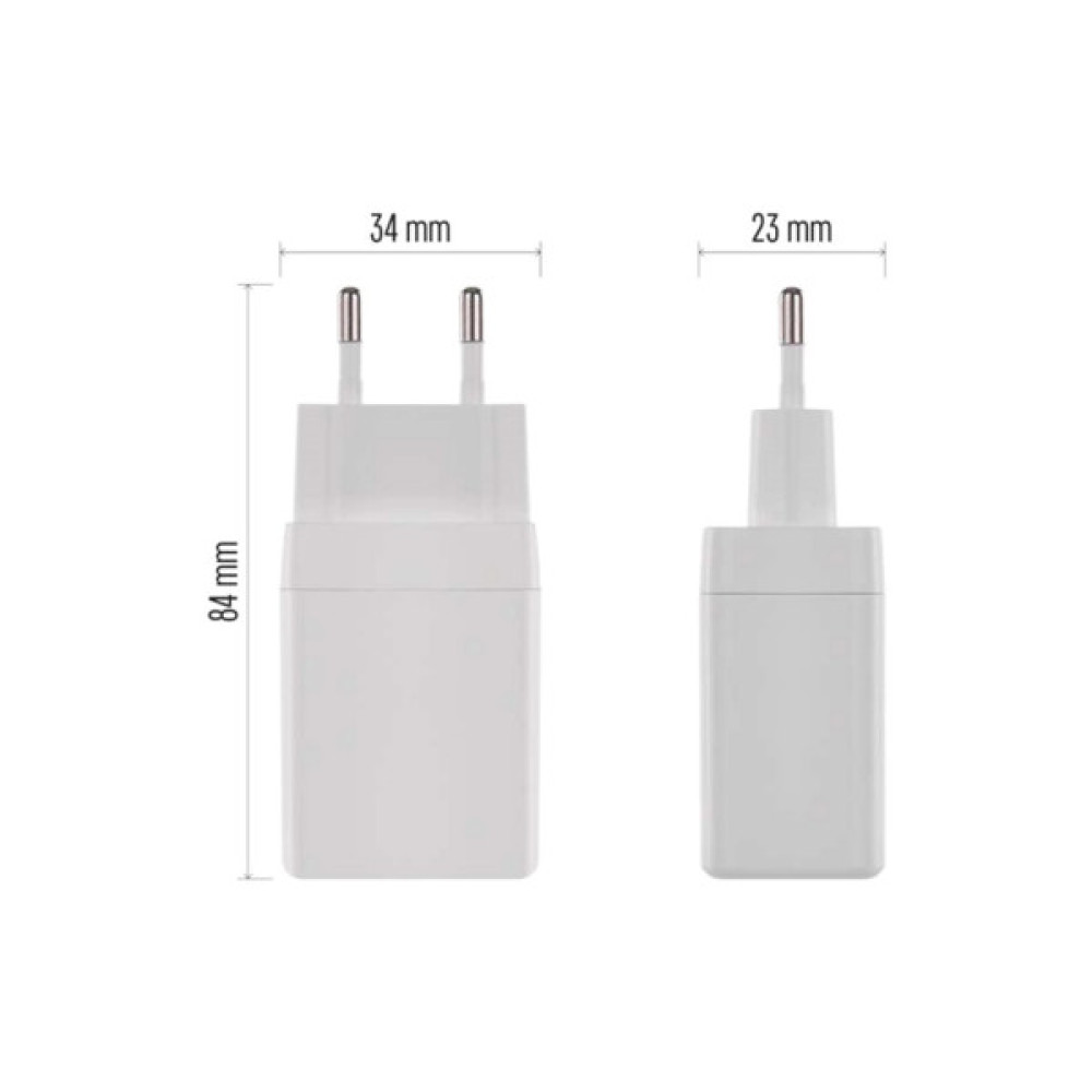Зарядний пристрій EMOS V04G45 1xUSB-A + 1xUSB-C PD20W GaN (V04G45)