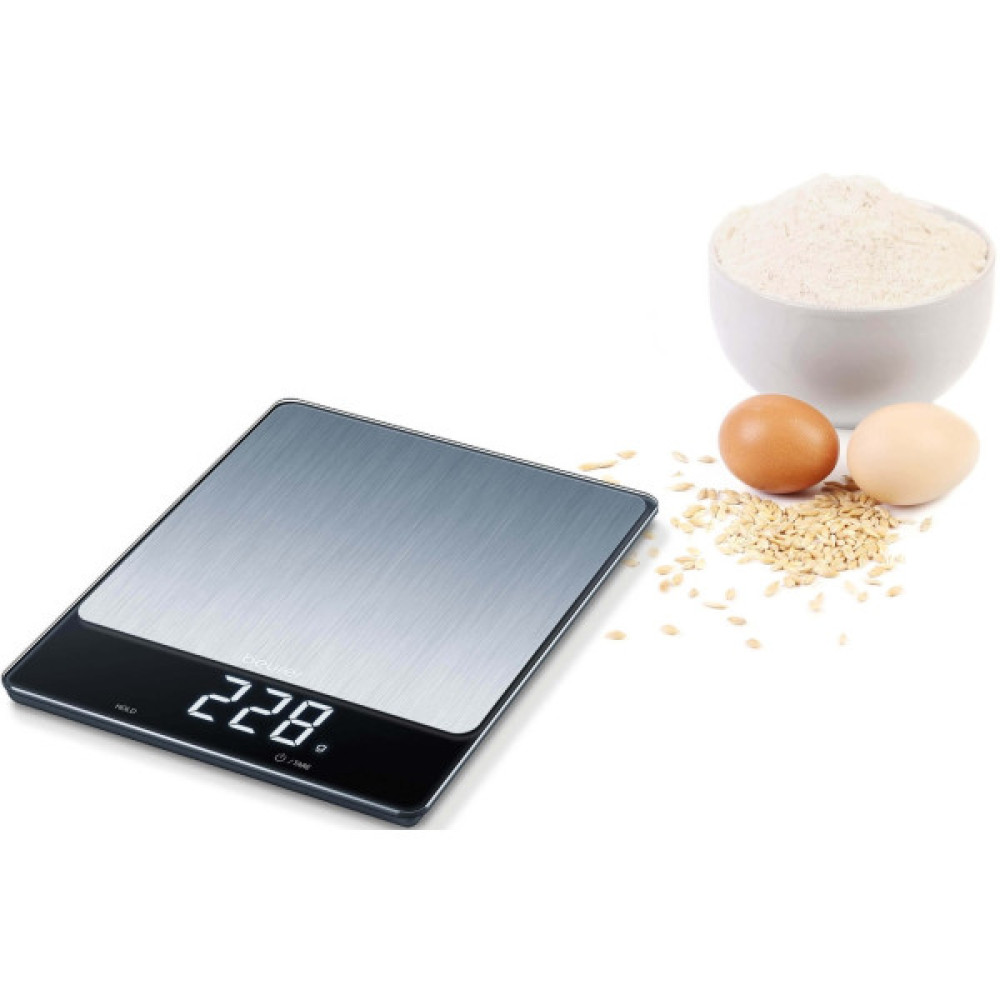 Ваги Beurer кухонні, 15кг, сенс. керування, АААx4  в комплекті, скло, нержавіюча сталь