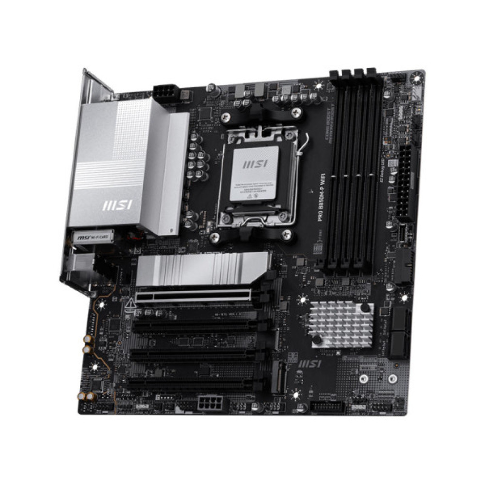Материнcька плата MSI PRO B850M-P WIFI sAM5 B850 4xDDR5 M.2 HDMI DP WiFi BT mATX