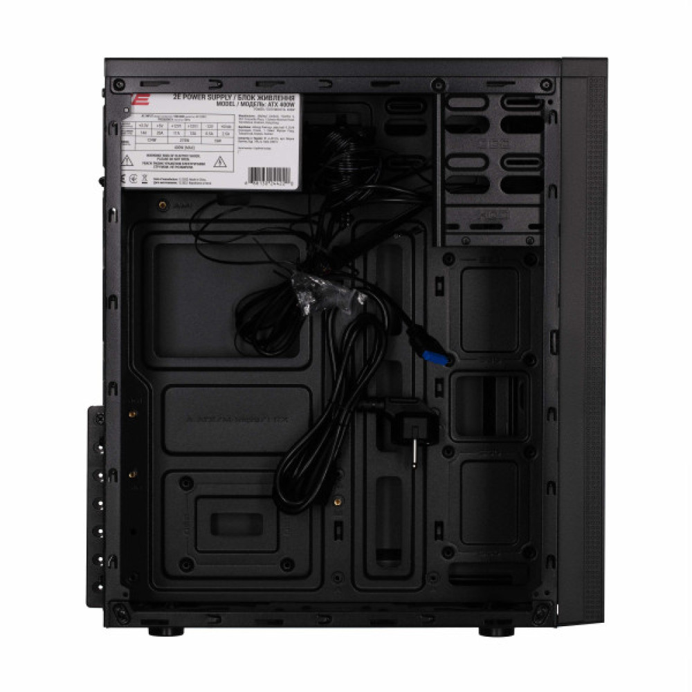 Корпус 2E Alfa E185-400 з БЖ 2E ATX400W, 1xUSB3.0, 2xUSB2.0, VGA 310мм, ATX, чорний