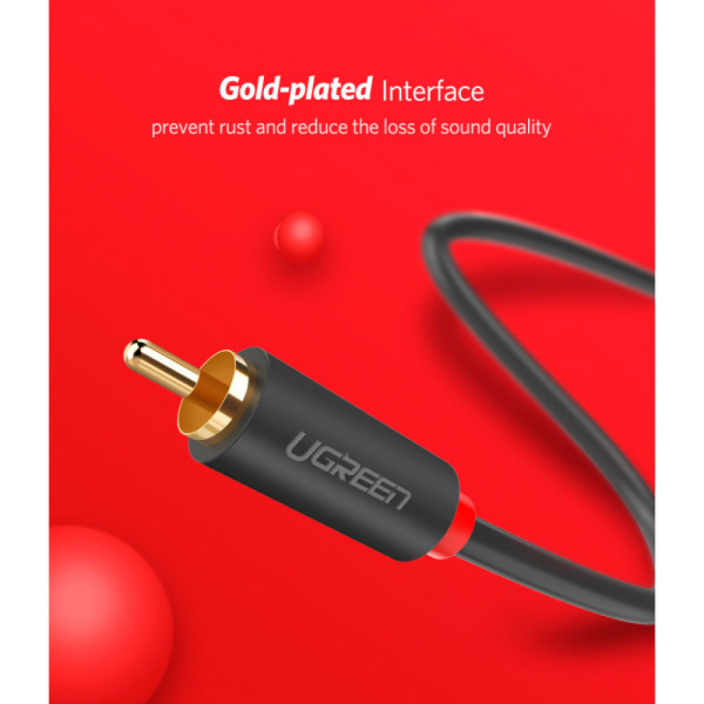 Кабель мультимедійний 2xRCA M to 2xRCA M 1.5m AV104 black Ugreen (10517)