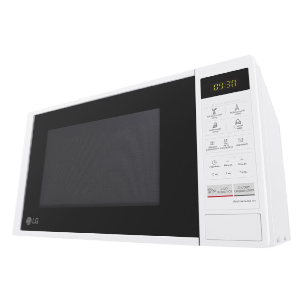Мікрохвильова піч LG, 20л, електрон. керування, 700Вт, дисплей, білий