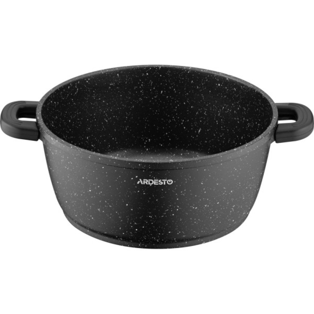 Каструля ARDESTO Gemini Anzio скляна кришка 24 см 4,4 л чорна (AR2424GE)