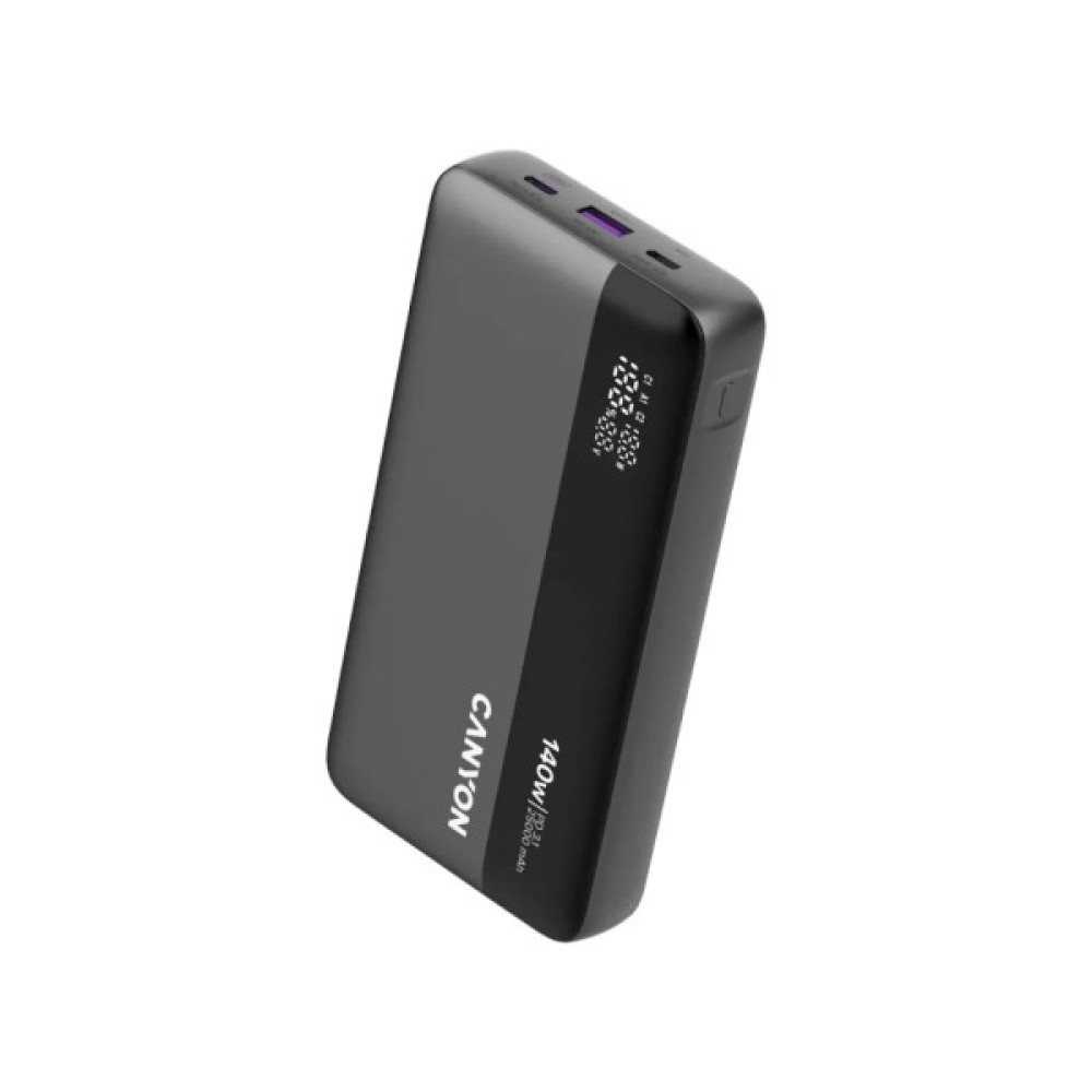 Батарея універсальна Canyon PB-240 25000mAh, PD3.1/140W, PPS, QC3.0, AFC & SCP, Digital Display (CNS-CPB240)