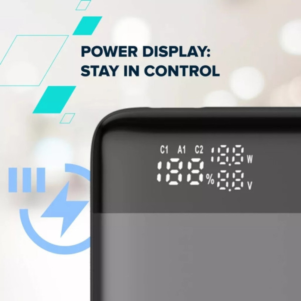 Батарея універсальна Canyon PB-240 25000mAh, PD3.1/140W, PPS, QC3.0, AFC & SCP, Digital Display (CNS-CPB240)
