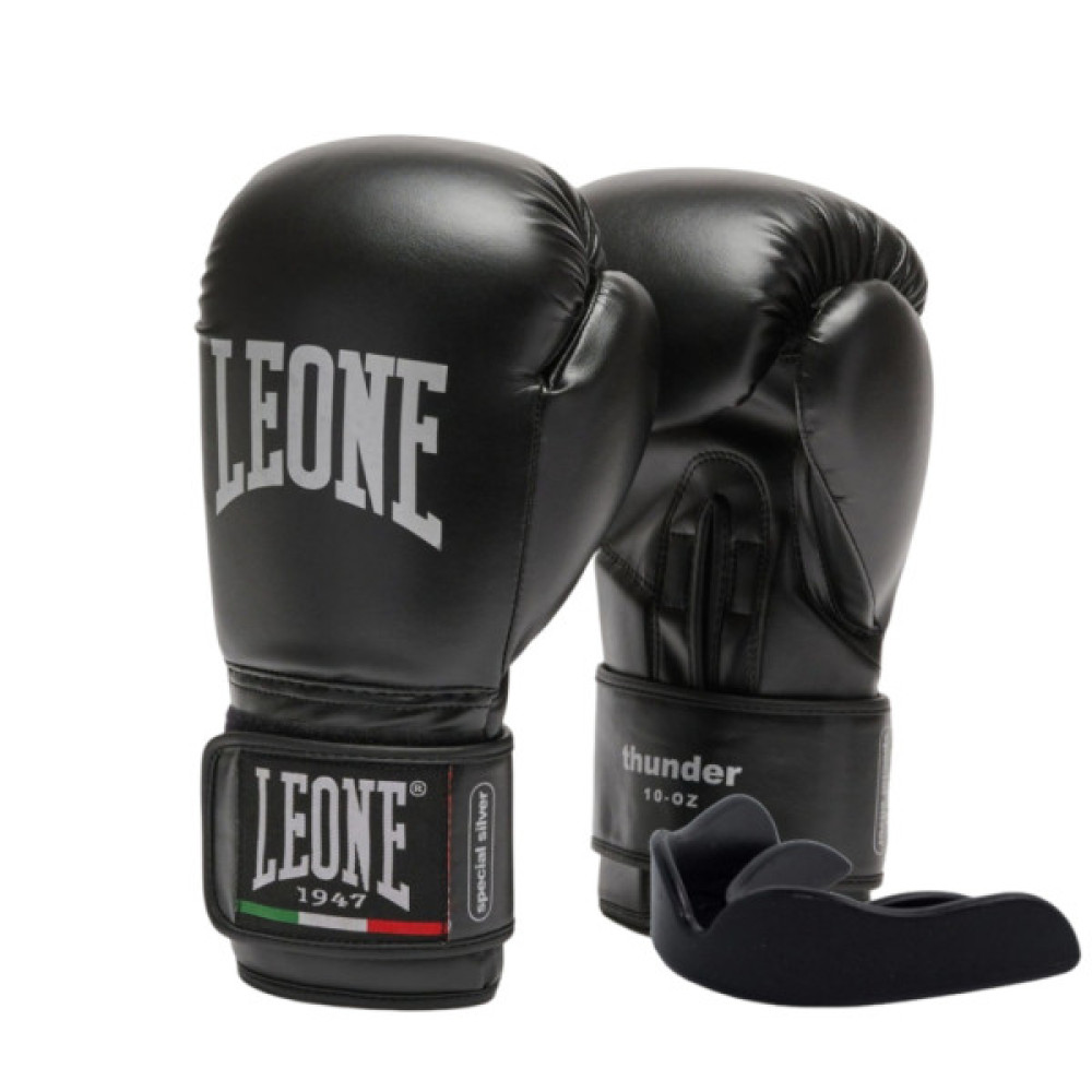 Боксерські рукавички Leone GN383 Thunder Black 10 унцій (GN383_Black_10oz)