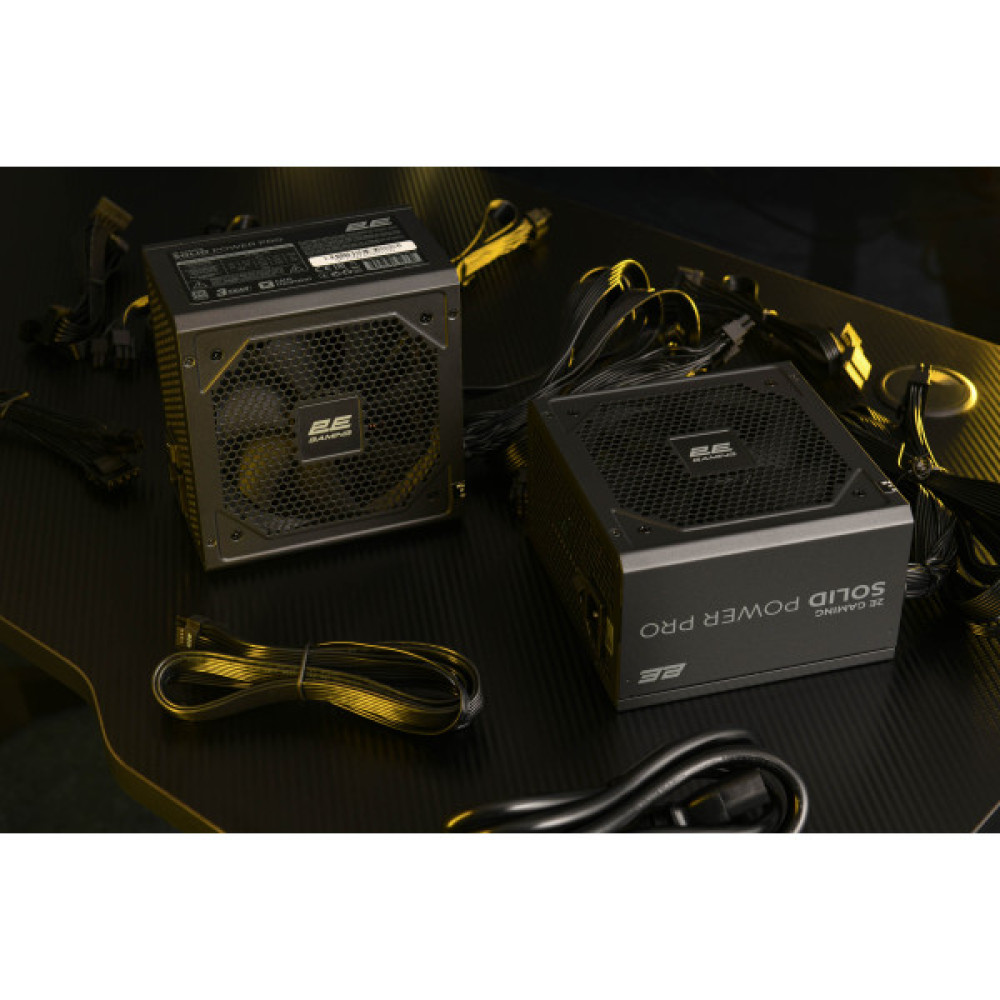 Блок живлення 2E GAMING Solid Power Pro ATX3.1 GEN5.0  (850W), >85%, 80+ Bronze, 120мм, 1xMB 24pin(20+4), 2xCPU 8pin(4+4), 3xMolex, 6xSATA, 4xPCIe 8pin(6+2), 1xPCIe GEN5 16pin, Semi Modular