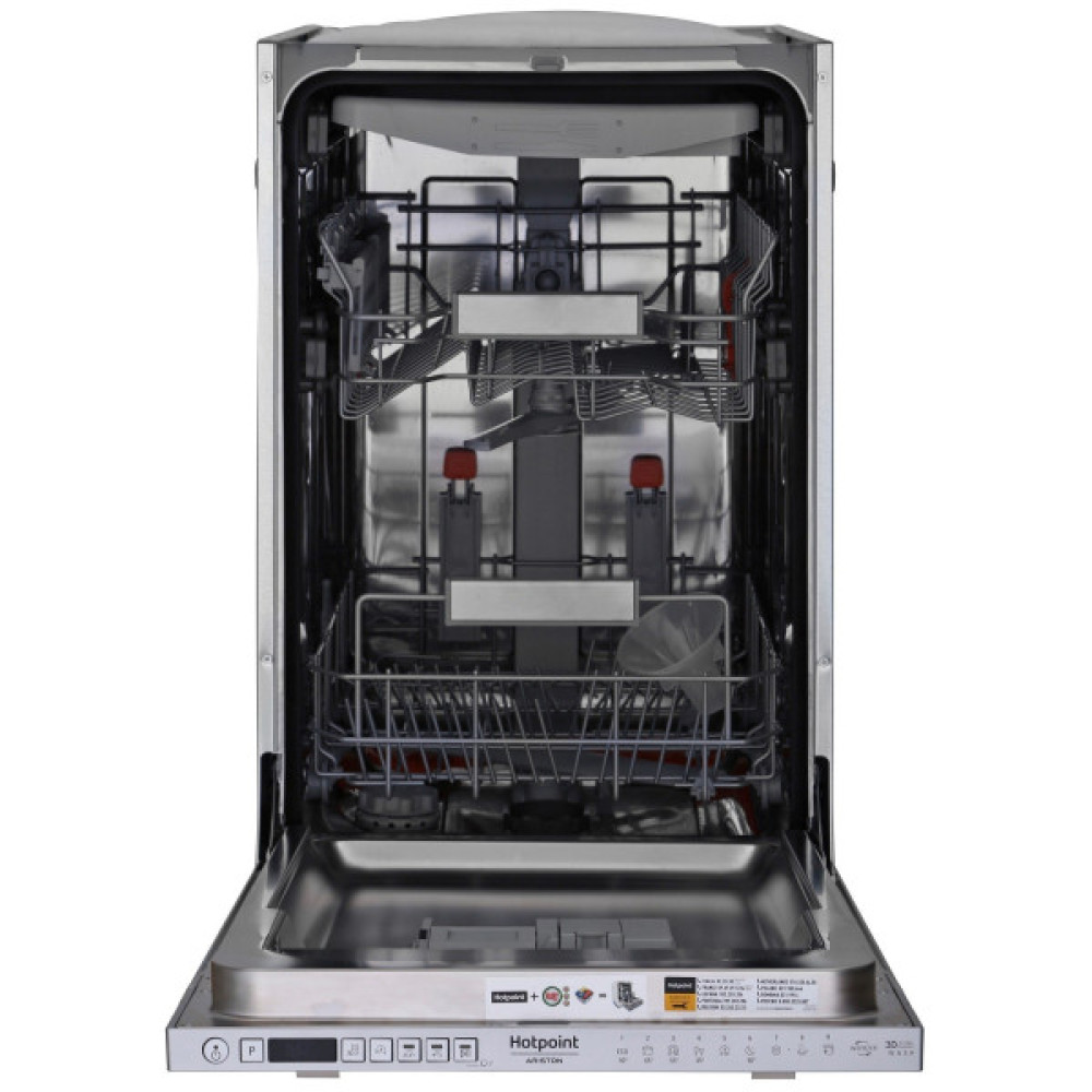 Посудомийна машина Hotpoint вбудована, 10компл., A++, 45см, дисплей, 3й кошик, білий