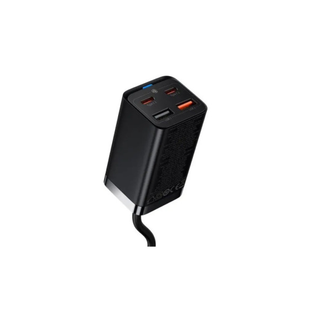 Зарядний пристрій Baseus 2xUSB-C 65W + 2xUSB GaN + cable USB-C to USB-C 100W 1.0m black (CCGP040101)