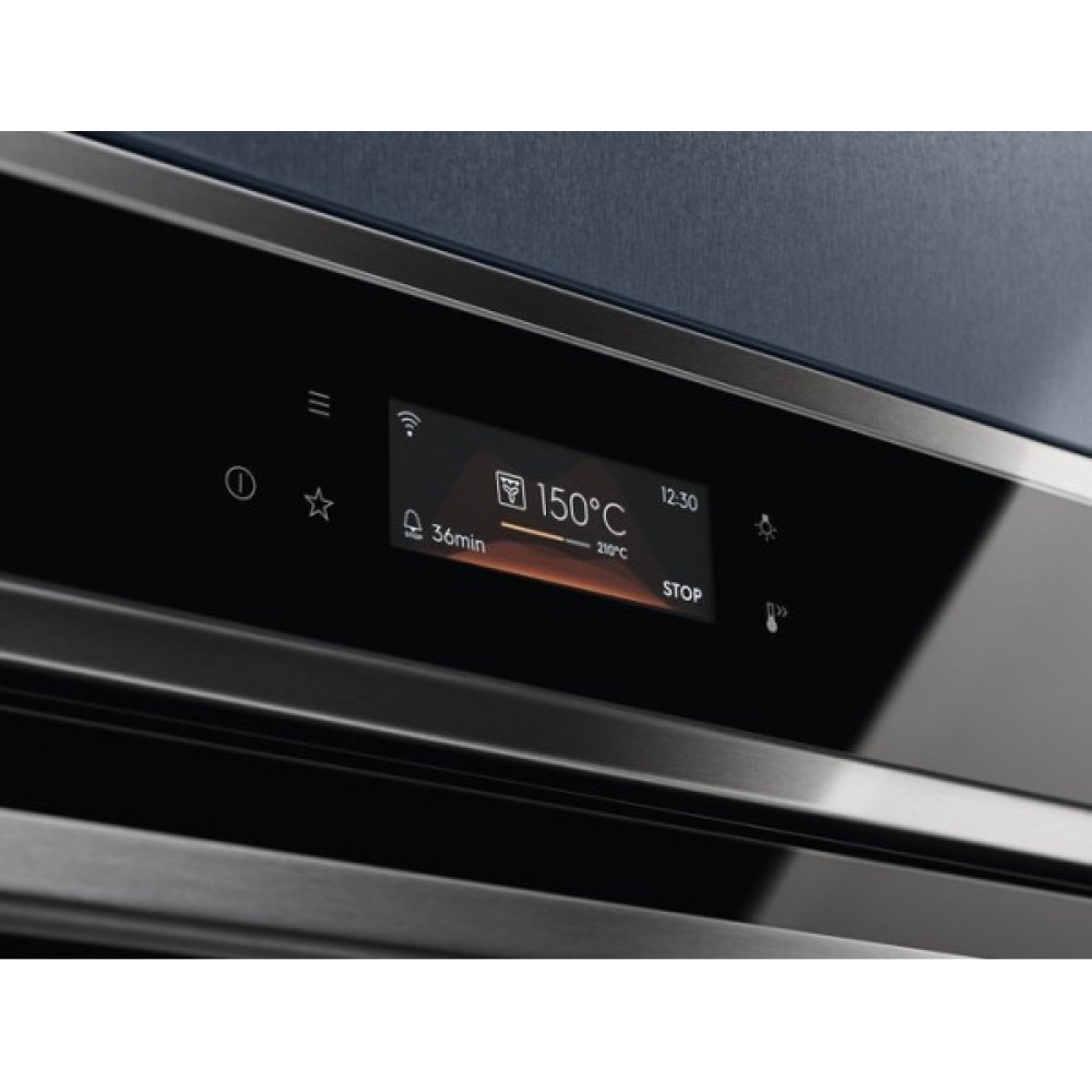 Духова шафа Electrolux електрична, 72л, A+, пара, дисплей, конвекція, піроліз, телескопічні напрямні, чорний