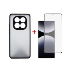 Чохол до мобільного телефона Dengos Kit Xiaomi Redmi Note 14 Pro case Matte + glass (Black) (DG-KM-128)
