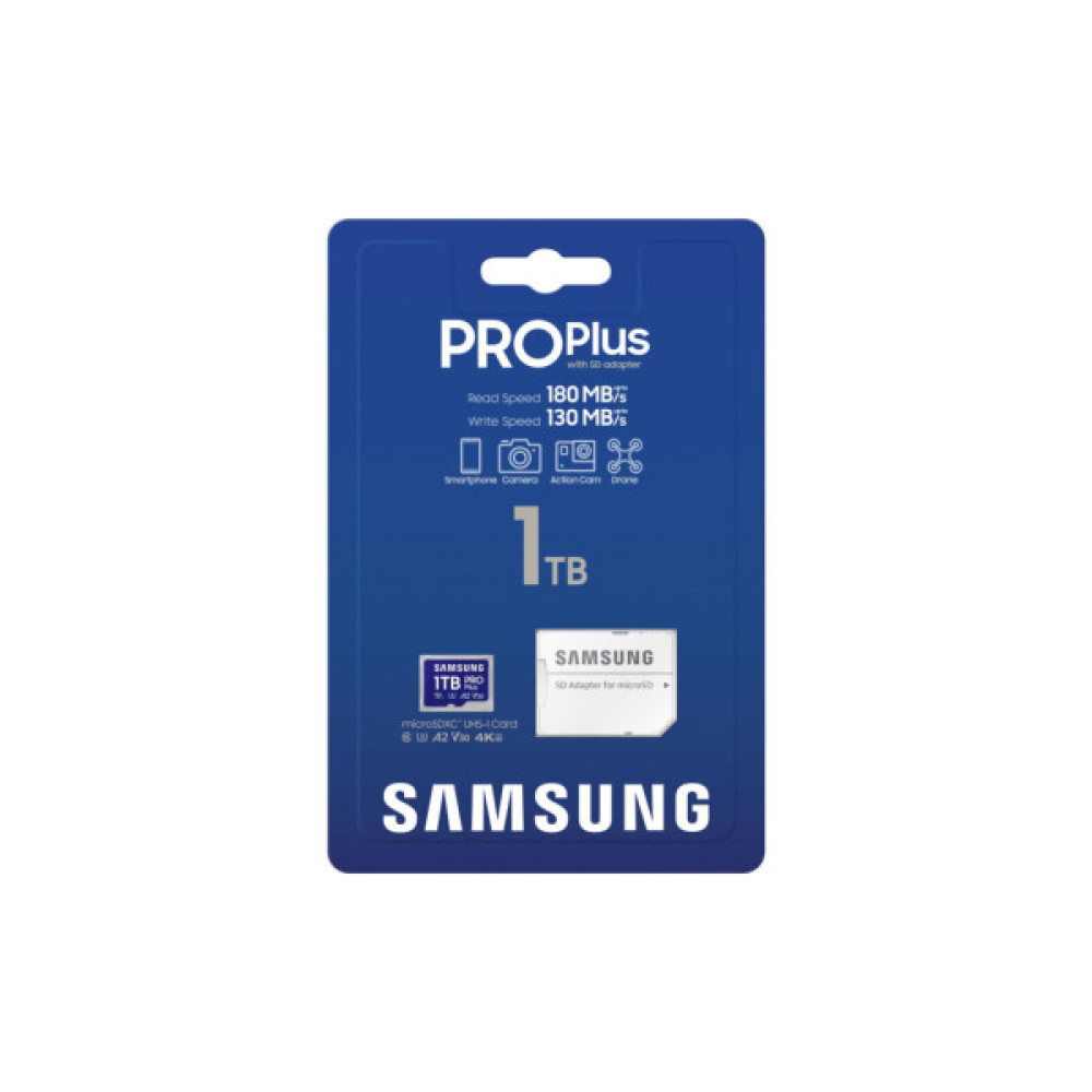 Карта пам'яті Samsung 1TB microSDXC class 10 UHS-I U3 V30 A2 Pro Plus (MB-MD1T0SA/EU)