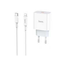 Зарядний пристрій HOCO C76A Plus Speed Source USB-C PD20W + cable USB-C to Lightning White (6931474746924)
