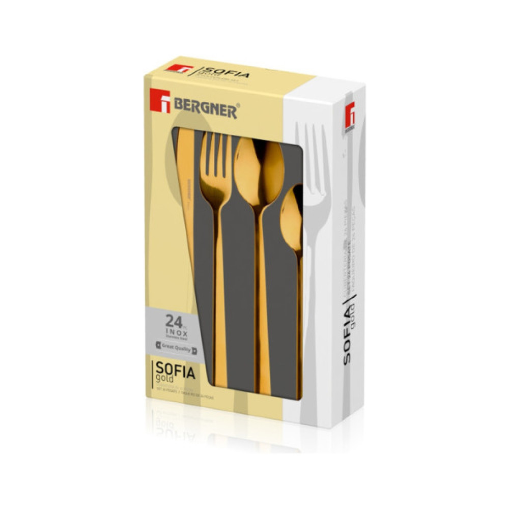 Набір столових приборів Bergner Sofia gold 24 предмета (BG-45143-GD)