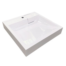 Раковина, умивальник Adamant WASHER NEW, штучний камінь, прямокут., з отвором для змішувача, без переливу, 595х595х115мм, накладний, білий