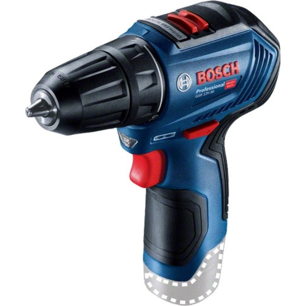 Шурупокрут-дриль акумуляторний Bosch Professional GSR 12 V-30 12В 30Нм 410·1600об/хв 0.8кг без АКБ та ЗП