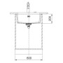 Мийка кухонна Franke Maris, фраграніт, прямокутник, без крила, 553х433х200мм, чаша - 1, під стільницю, MRG 110-52, сахара
