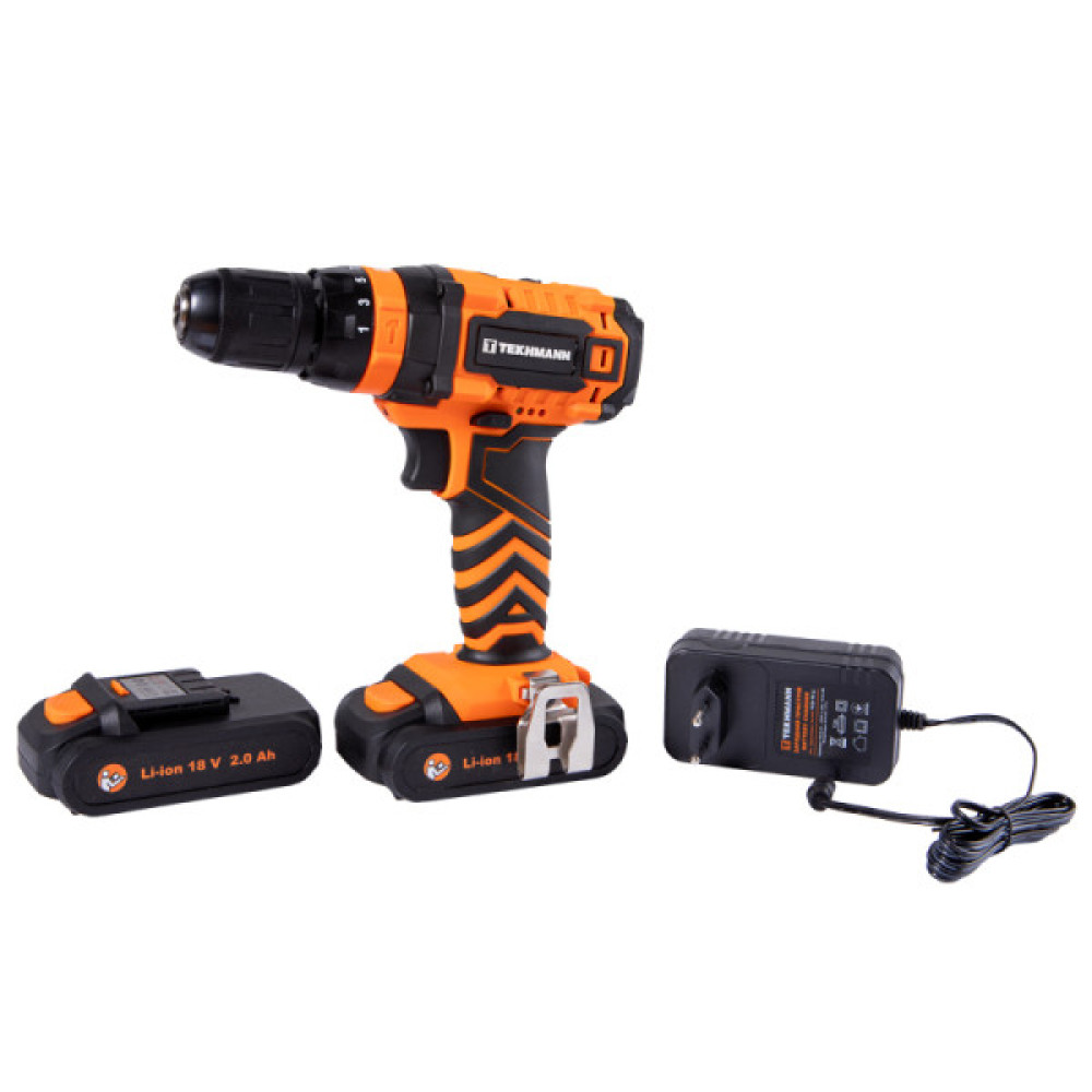 Шурупокрут-дриль акумуляторний Tekhmann TCD-18 Li 2.0 18В 1х2А·год 28Нм 0-350·1300об/хв 1.3кг кейс