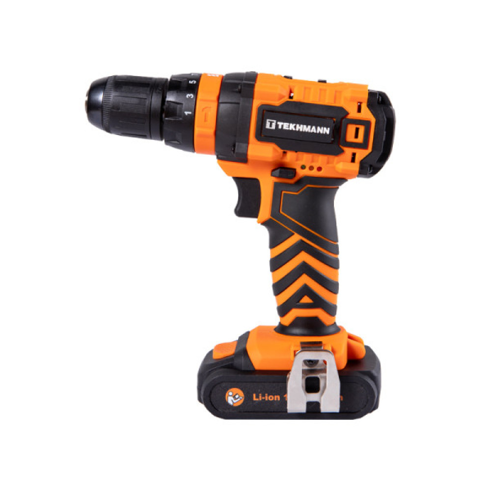 Шурупокрут-дриль акумуляторний Tekhmann TCD-18 Li 2.0 18В 1х2А·год 28Нм 0-350·1300об/хв 1.3кг кейс