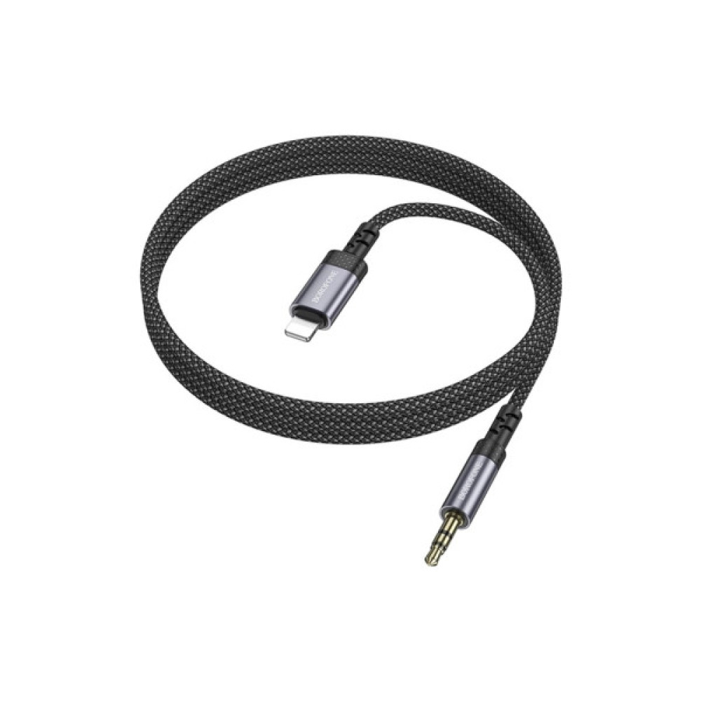 Кабель мультимедійний Lightning to 3.5mm M 1.0m grey BOROFONE (6941991118975)
