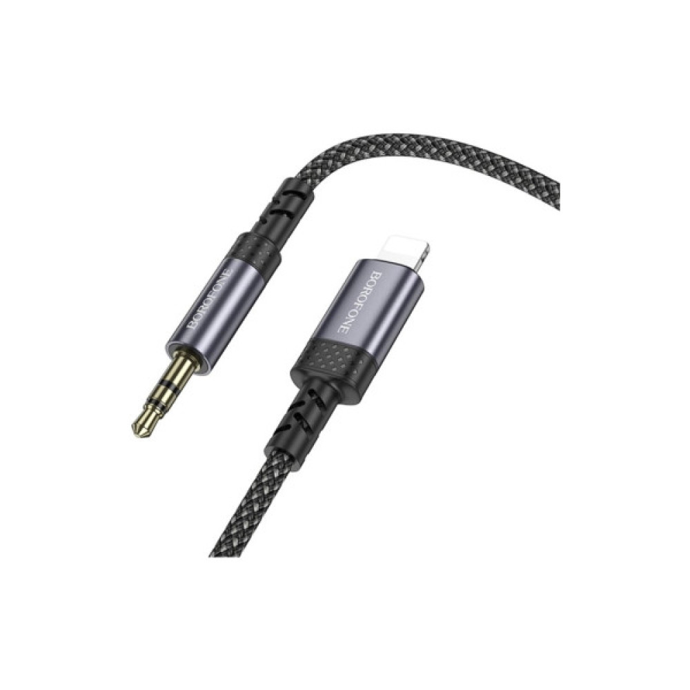 Кабель мультимедійний Lightning to 3.5mm M 1.0m grey BOROFONE (6941991118975)