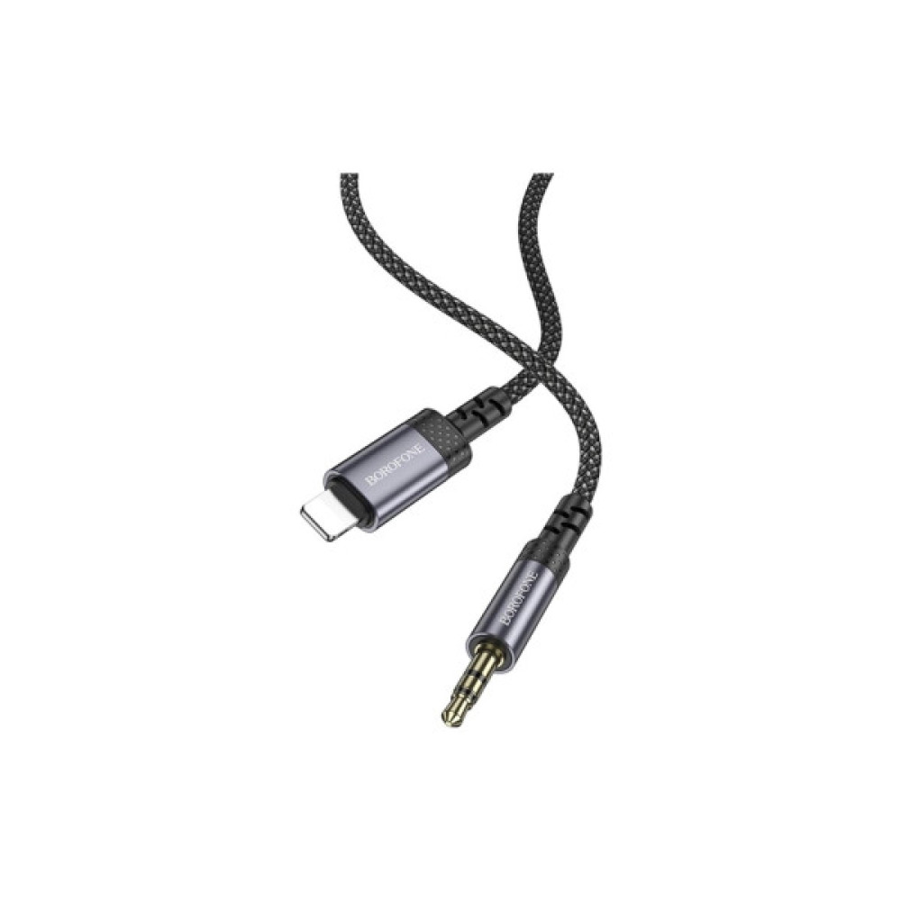 Кабель мультимедійний Lightning to 3.5mm M 1.0m grey BOROFONE (6941991118975)