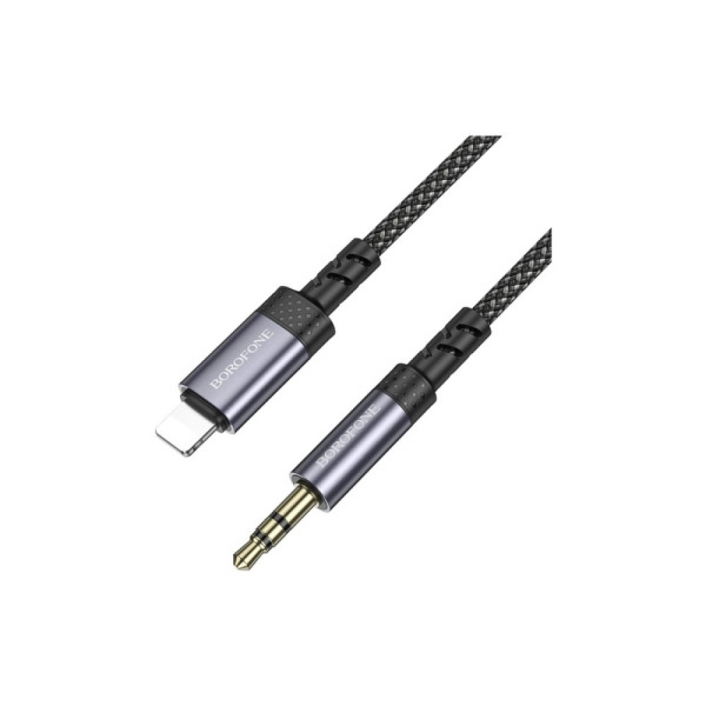 Кабель мультимедійний Lightning to 3.5mm M 1.0m grey BOROFONE (6941991118975)