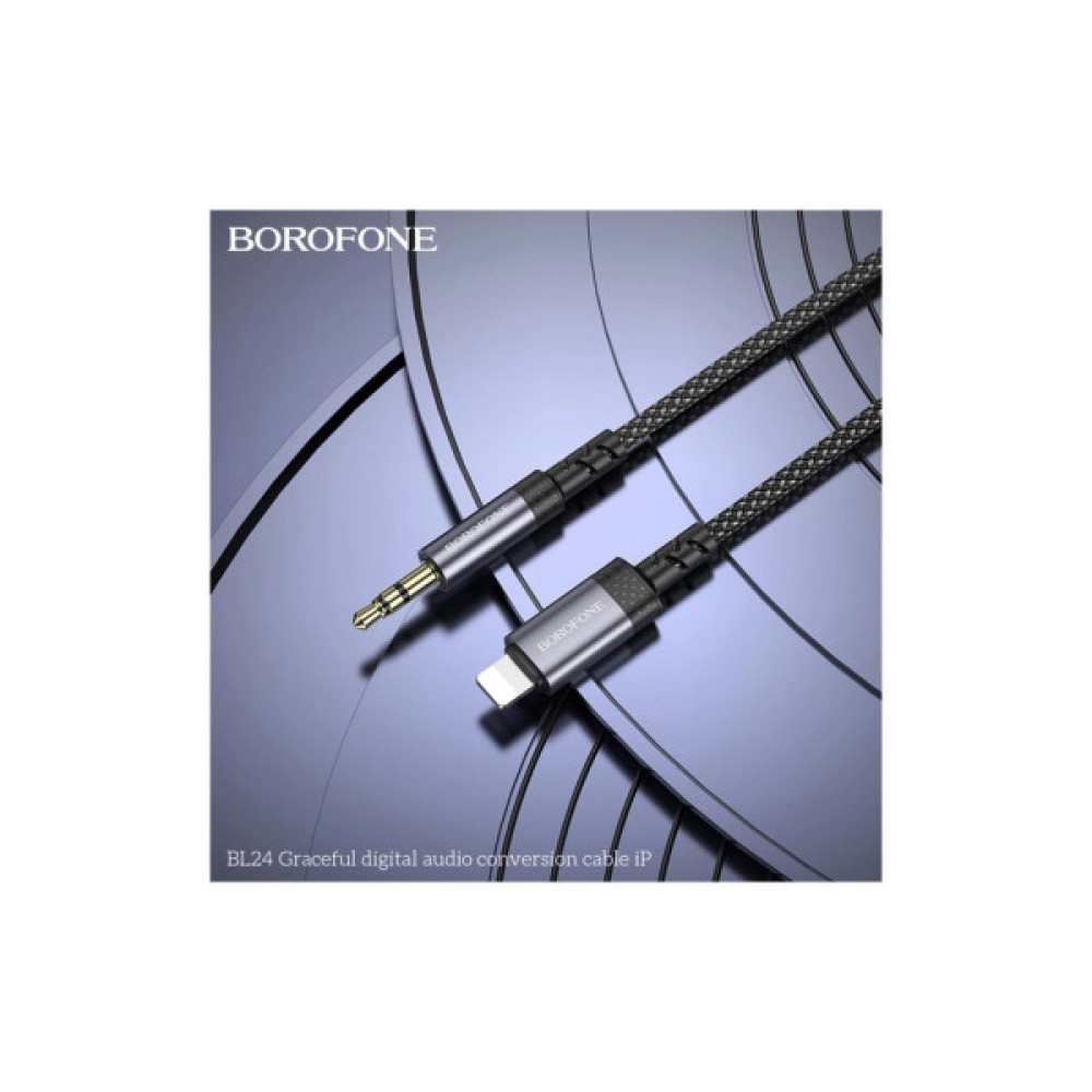 Кабель мультимедійний Lightning to 3.5mm M 1.0m grey BOROFONE (6941991118975)