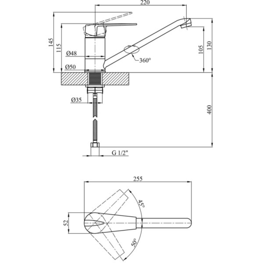 Змішувач Kroner Odra-C030 (CV021079)