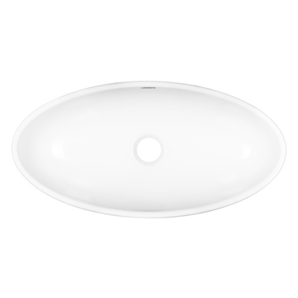 Раковина, умивальник ARDESTO Madeleine, штучний камінь, овальна, без отвору для змішувача та переливу, 590х295х130мм, накладний, білий