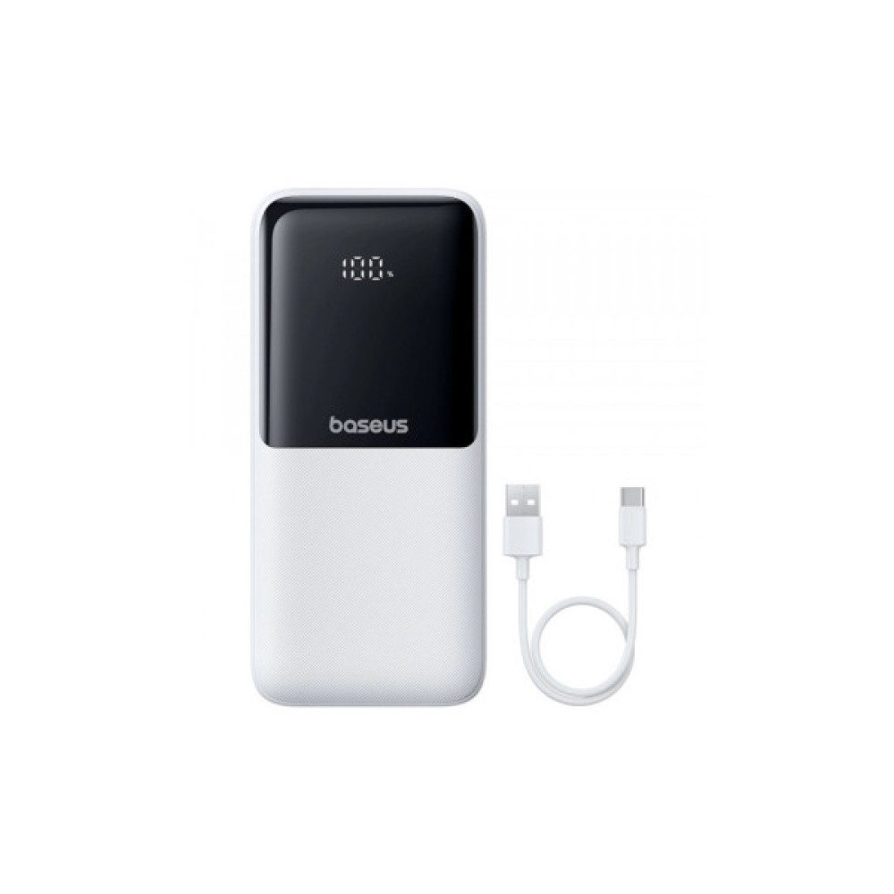 Батарея універсальна Baseus Lipow 20000mAh 22,5W PD, QC/3.0, White (P10079102213-00)