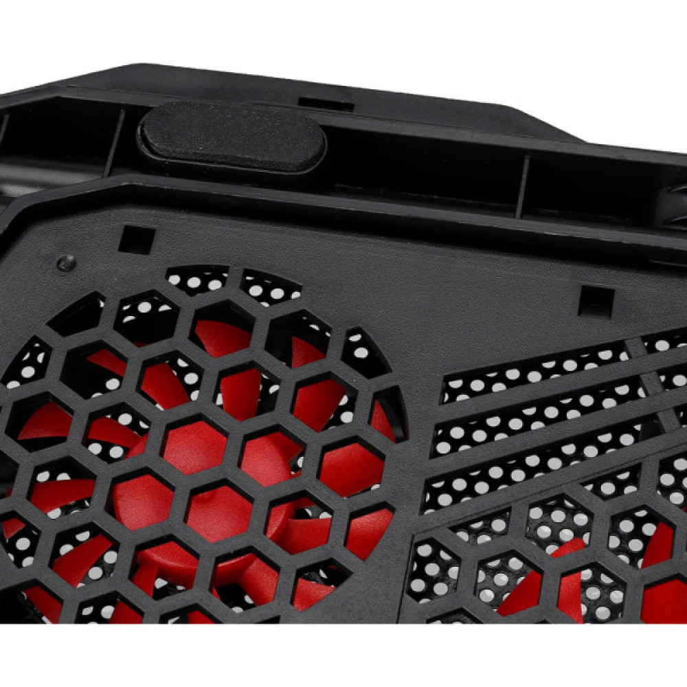 Підставка до ноутбука IceCoorel 10-15", 1*125mm 1400 RPM + 4*70mm 2500 RPM, 2*USB, 365x297x30mm, Red (K5Red)