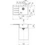Мийка кухонна Franke Centro, фраграніт, прямокутник, з крилом, 780х500х200мм, чаша - 1, врізна, CNG 611-78 TL, сірий камінь