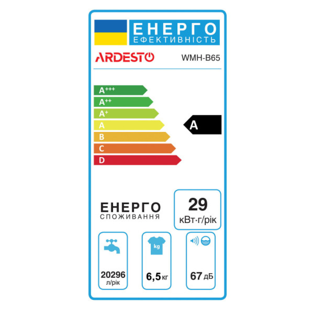 Пральна машина ARDESTO напівавтомат., 6.5кг, 1350, A, 45см, білий